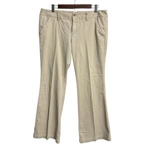 American Eagle chino pants women's 12S short tan flare stretch preppy festival